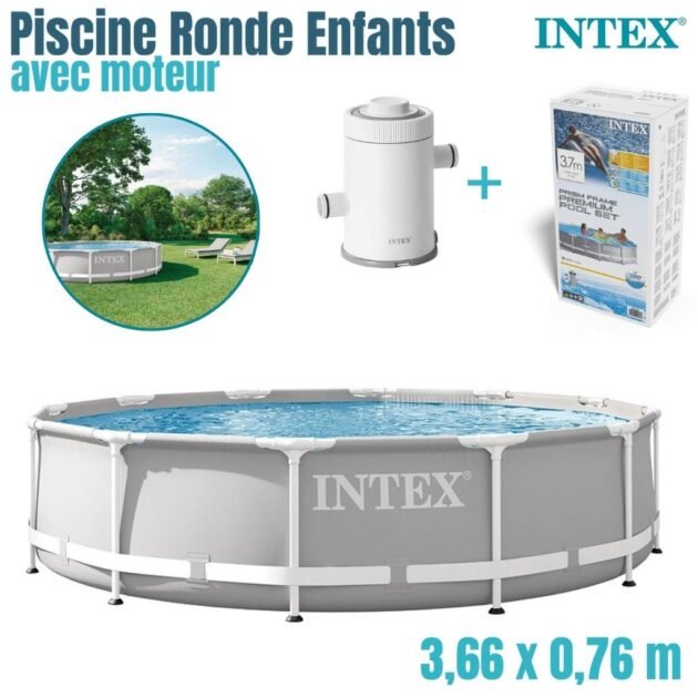 Piscine Intex Prism Frame Ronde Familiale – 3,66 x 0,76 m – مسبح دائري عائلي